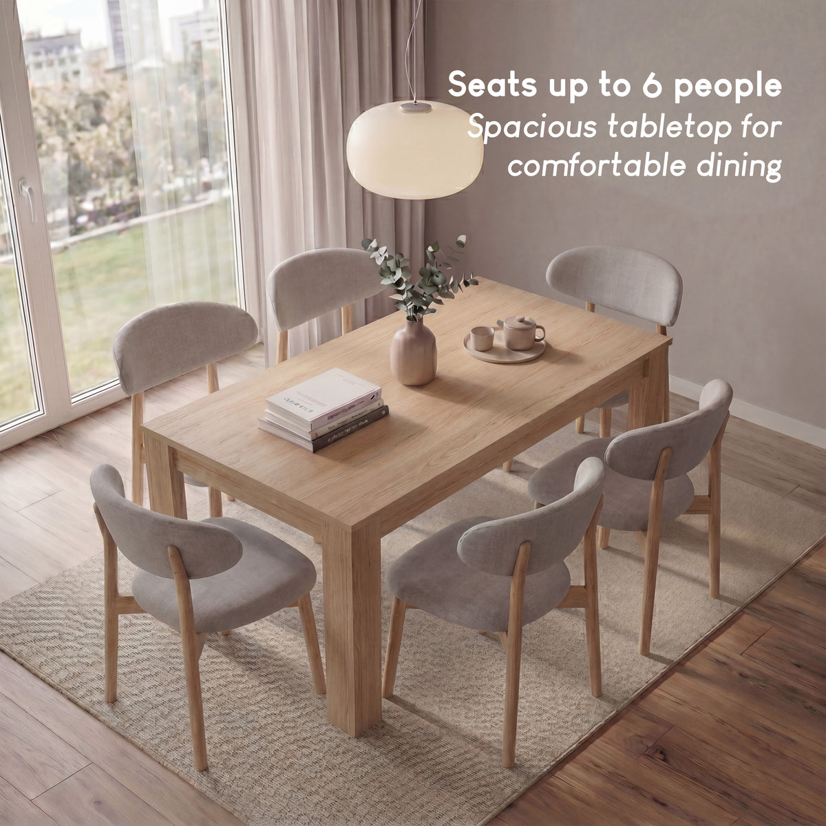 Medina 6-Seater Dining Table - Oak