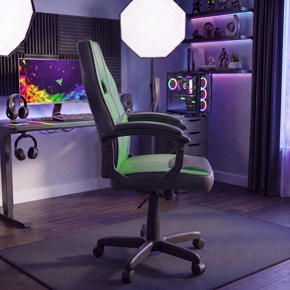 Comet Racing Gaming Chair, Green & Black UKFR