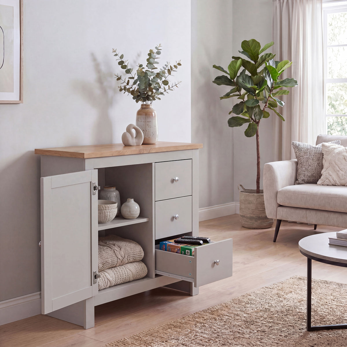 Arlington 3-Drawer 1-Door Sideboard - Grey