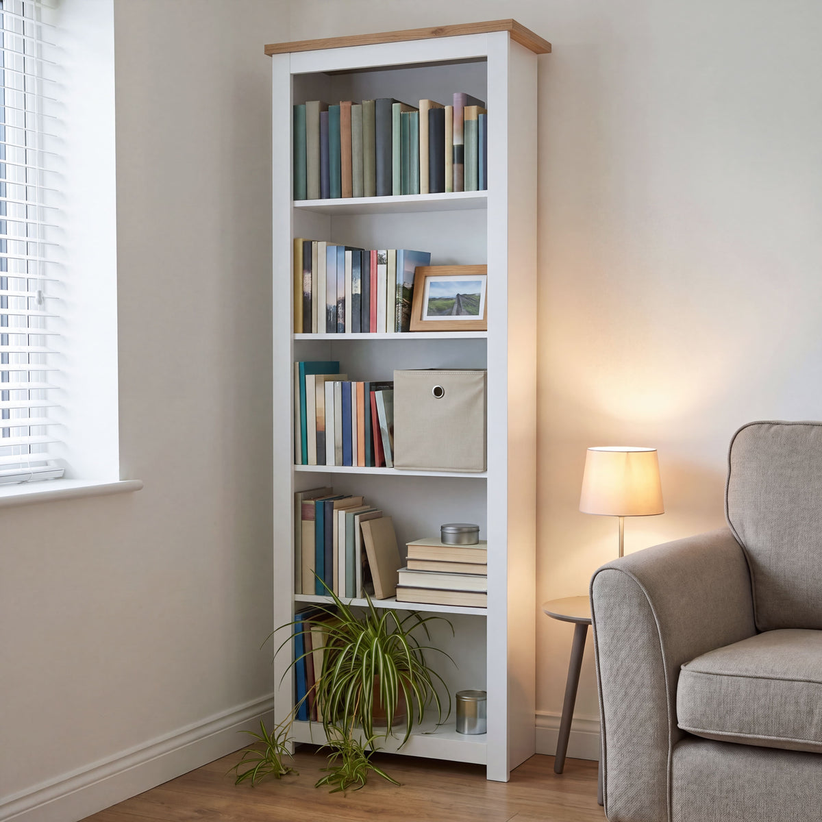 Arlington 5-Tier Bookcase - White