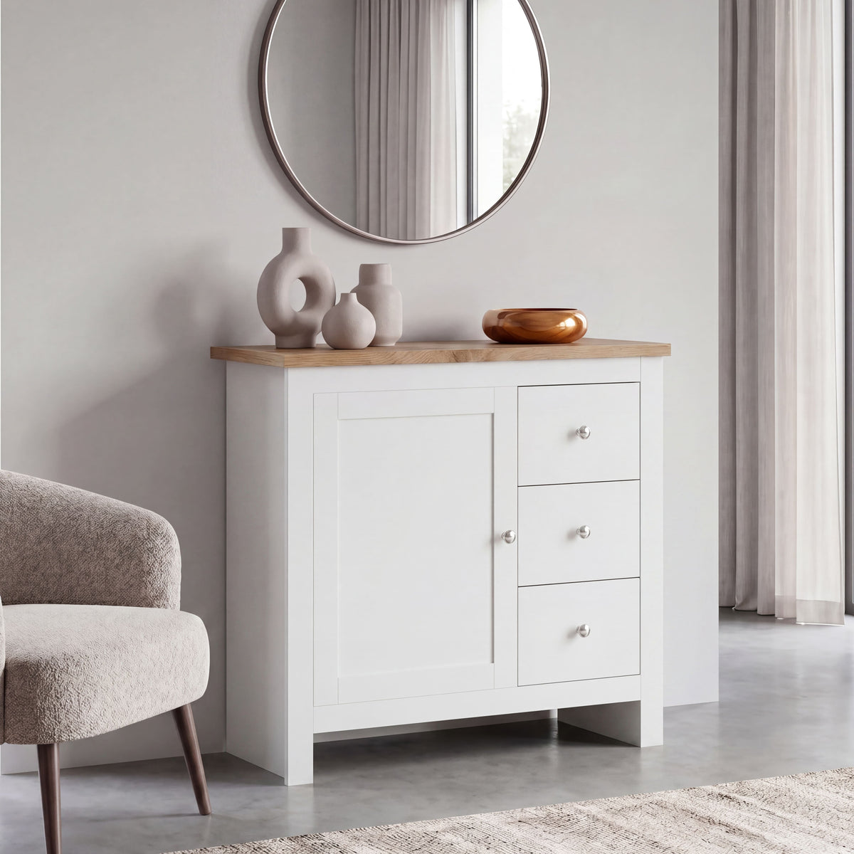 Arlington 3-Drawer 1-Door Sideboard - White