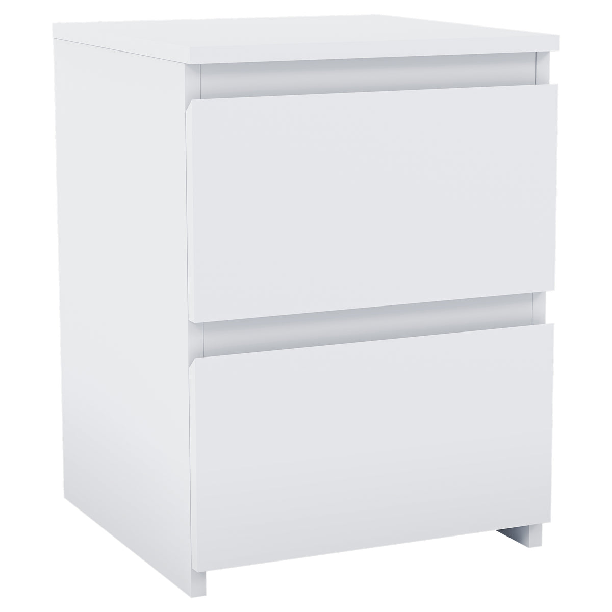 Denver 2 Drawer Bedside Table, White