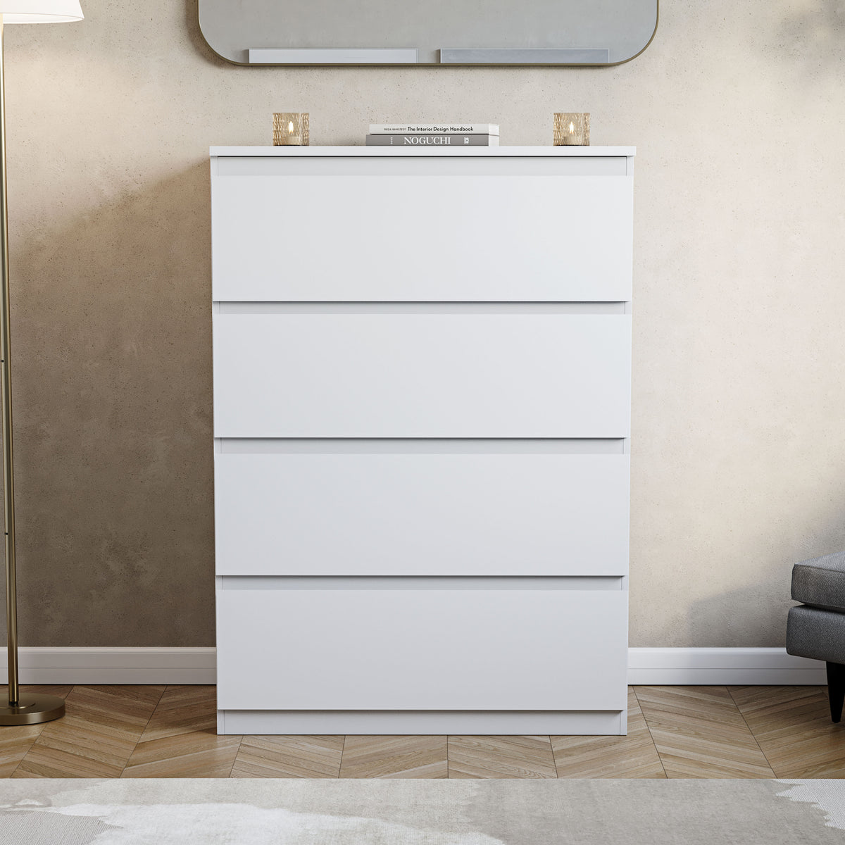 Denver Chest of 4 Drawers, White