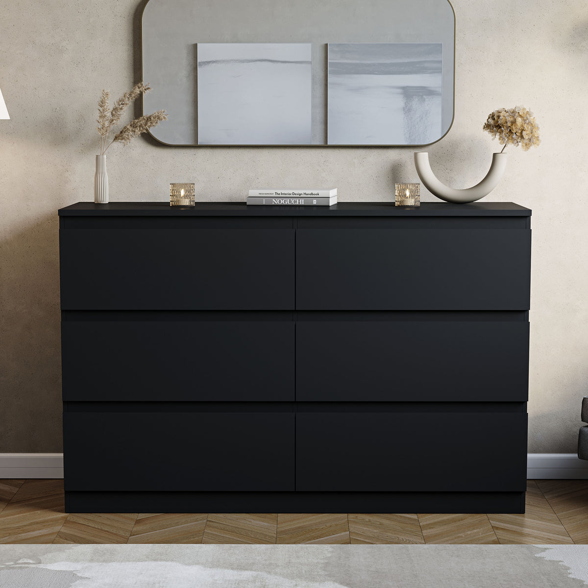 Denver 6-Drawer Chest, Black