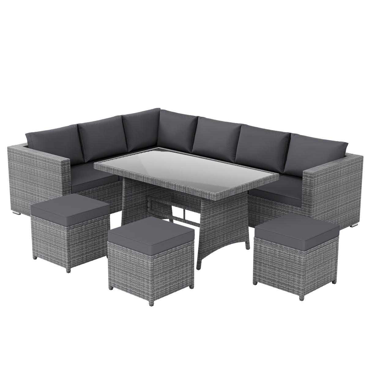 Belgrave 9 Seater Rattan Set, Grey UKFR
