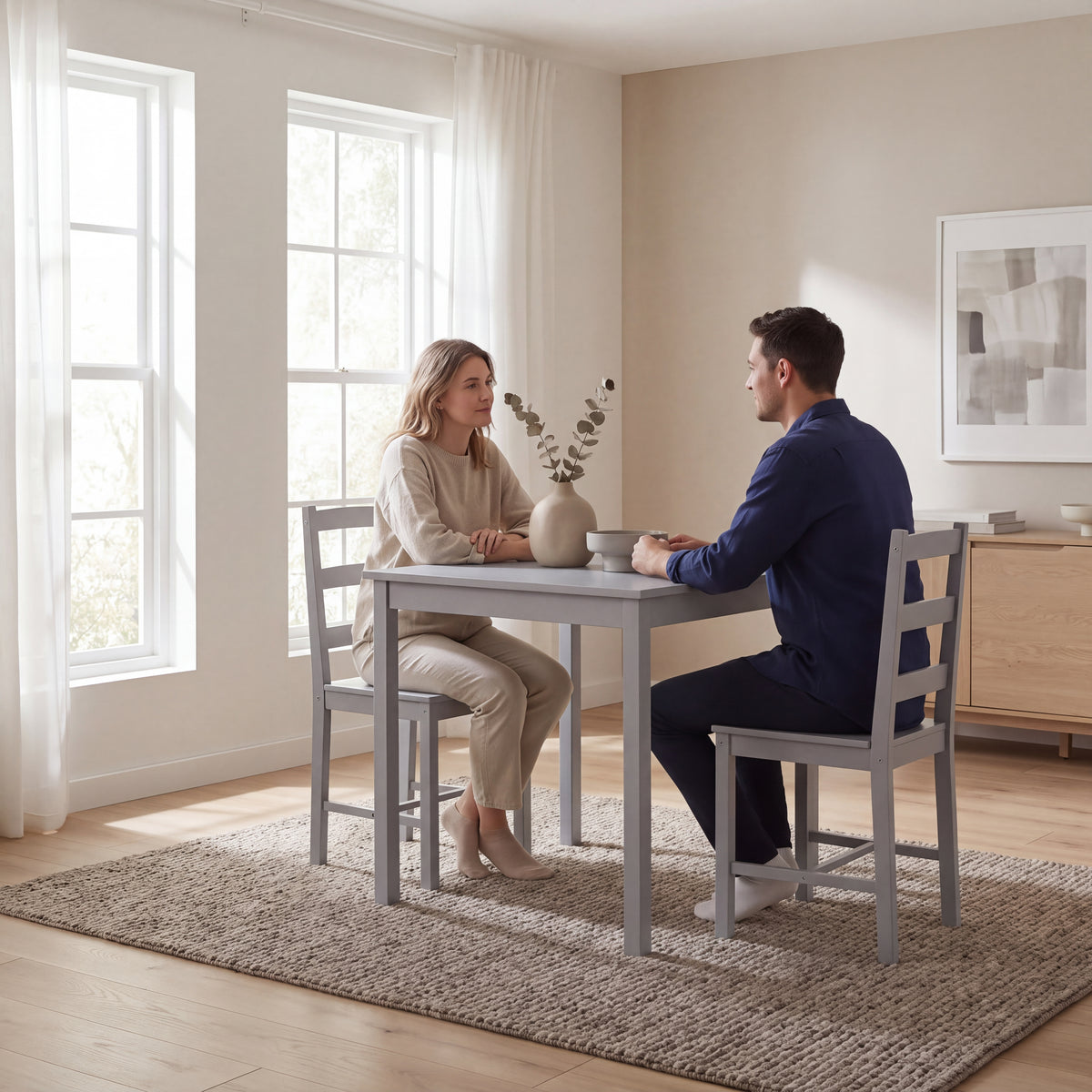 Yorkshire 2-Seater Dining Set - Grey