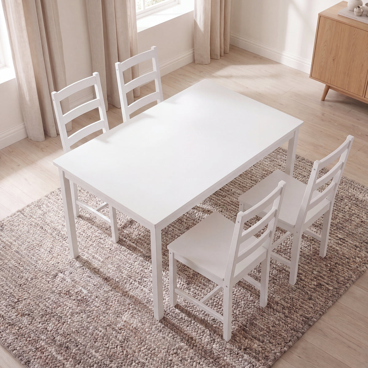 Yorkshire 4-Seater Dining Set - White