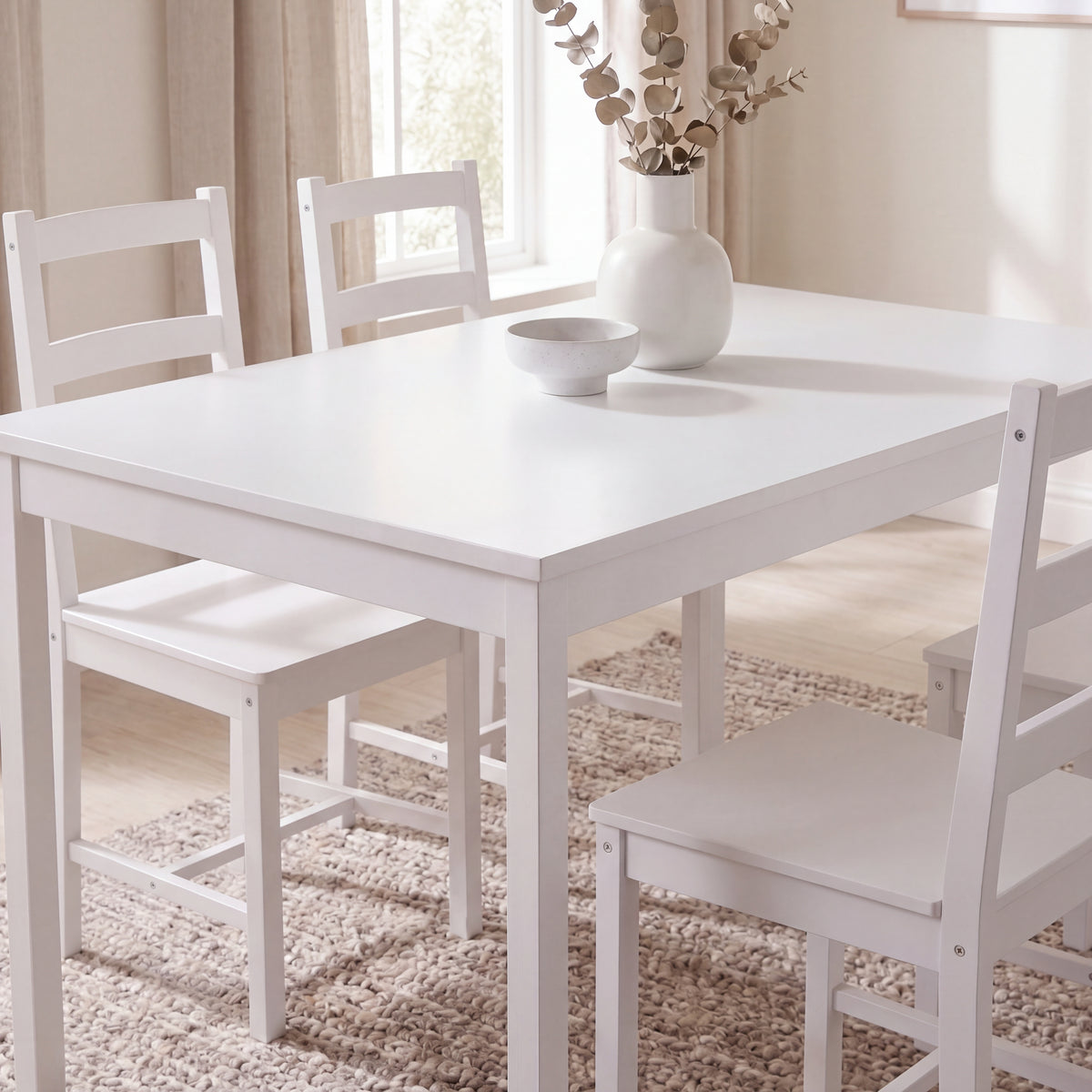 Yorkshire 4-Seater Dining Set - White