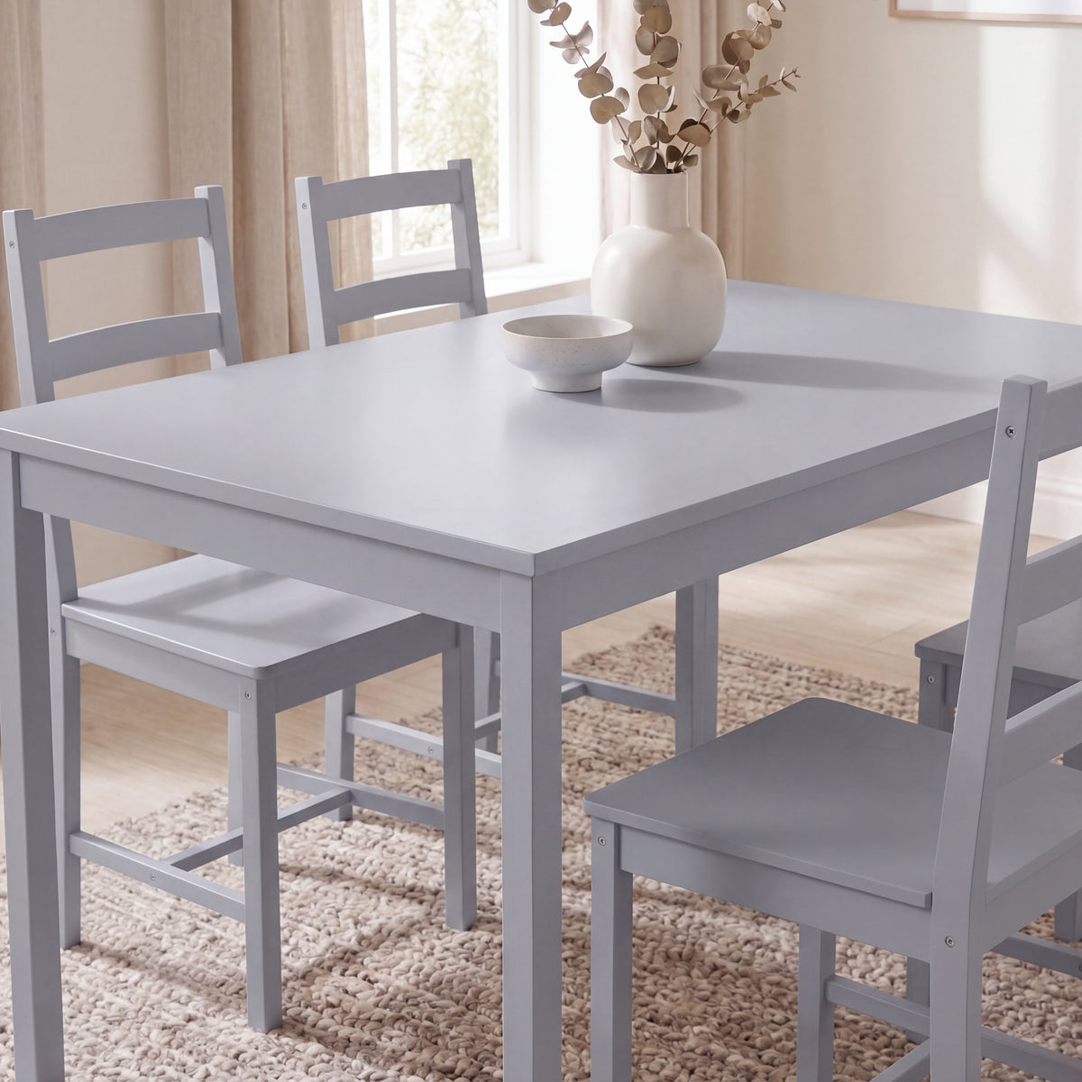 Yorkshire 4-Seater Dining Set - Grey