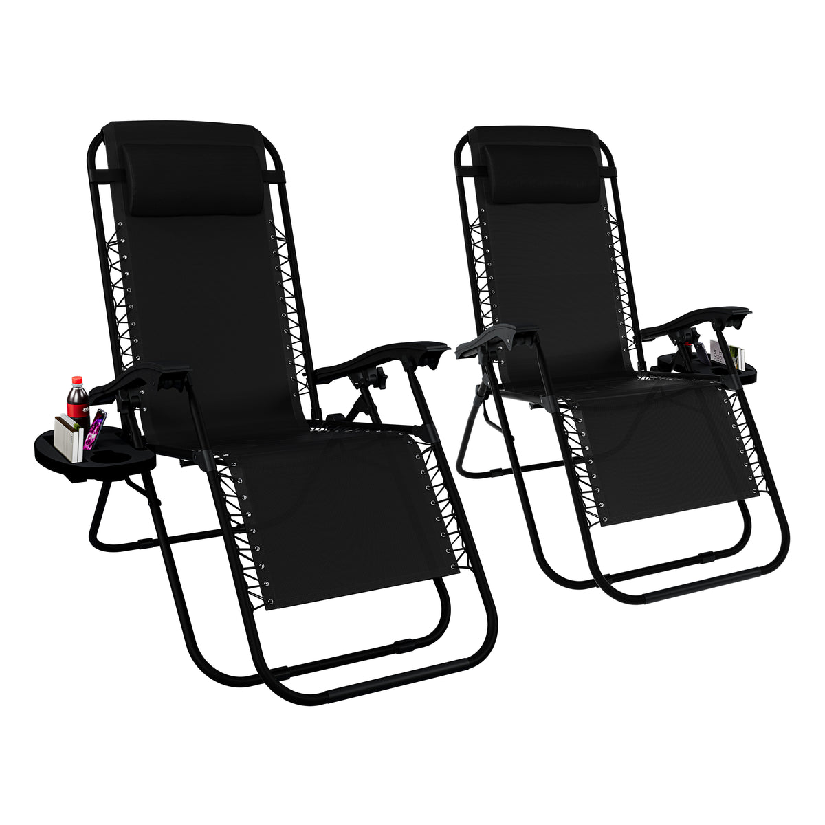 2-Pack Zero Gravity Chairs, Black UKFR