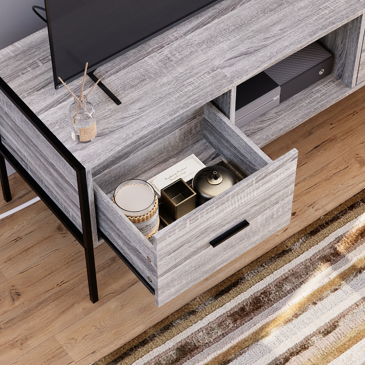 Brooklyn 2-Drawer TV Unit - Grey