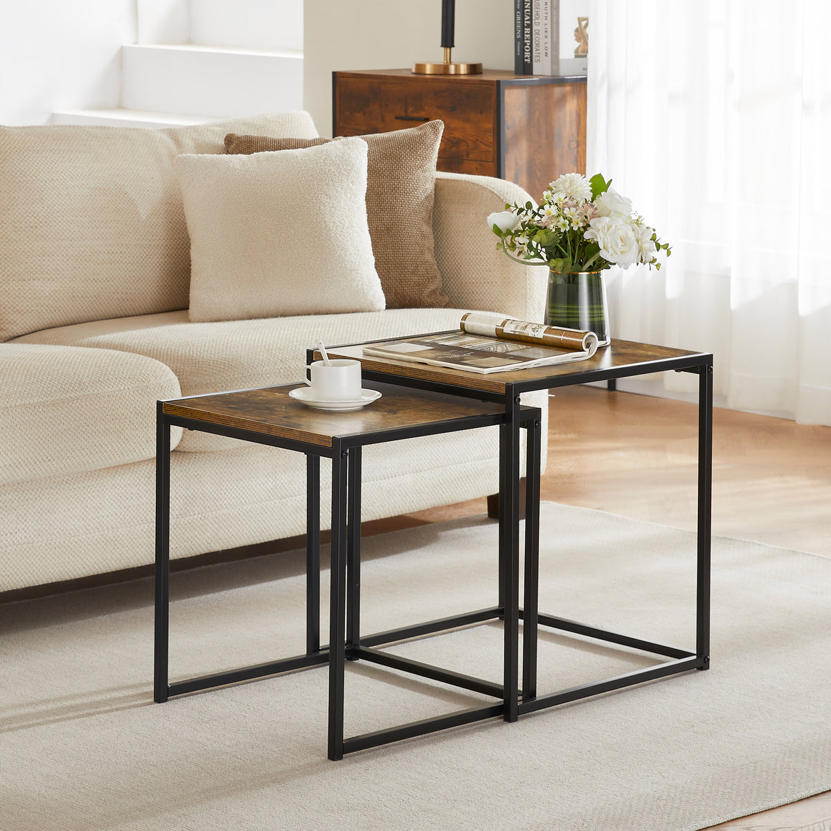 Brooklyn Nest of 2 Tables - Dark Wood