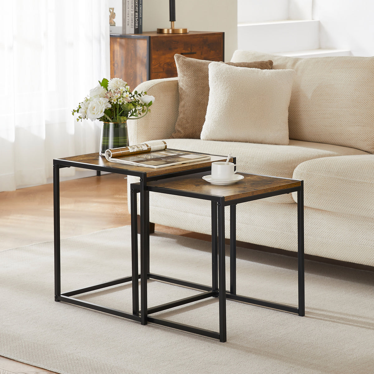 Brooklyn Nest of 2 Tables - Dark Wood