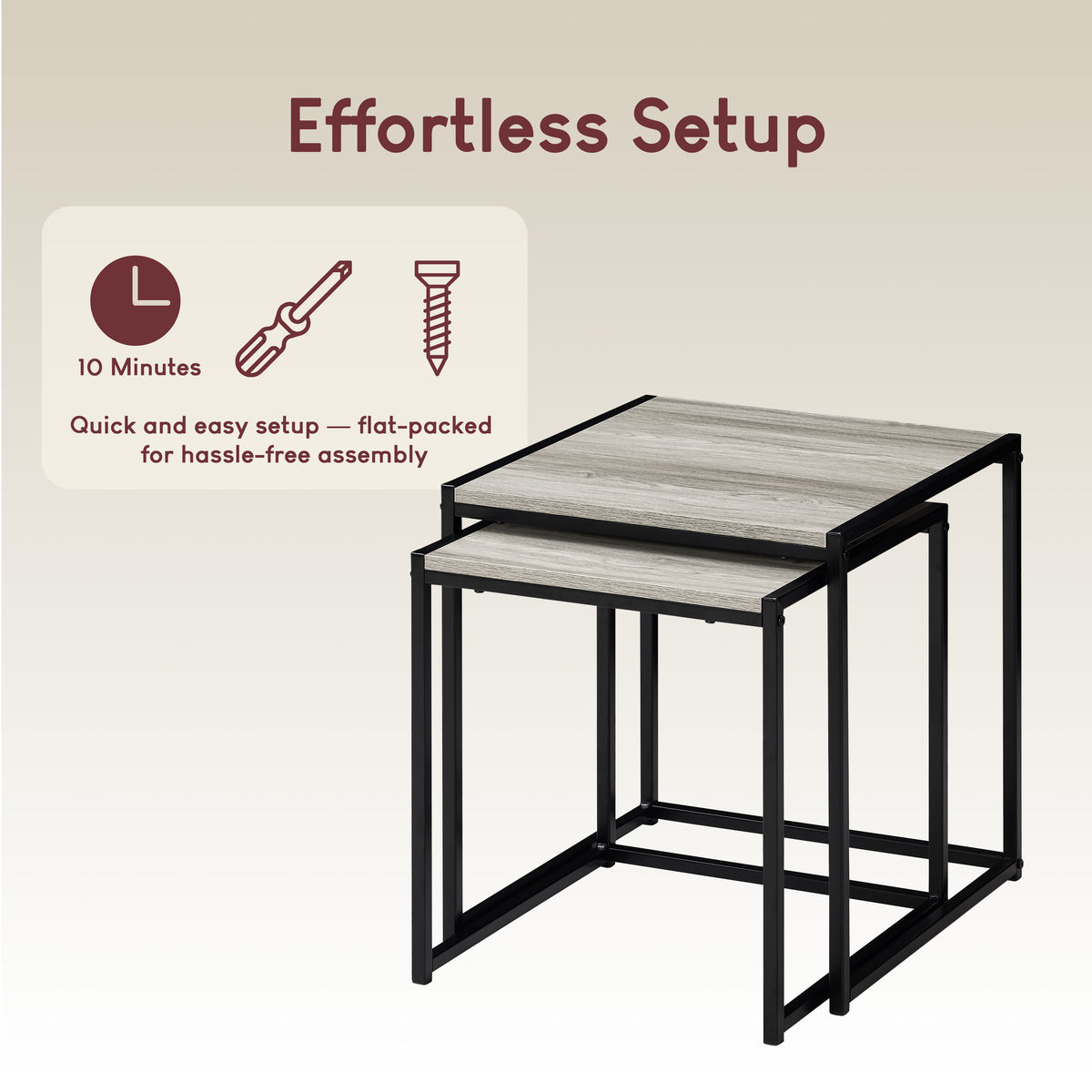 Brooklyn Nest of 2 Tables - Grey