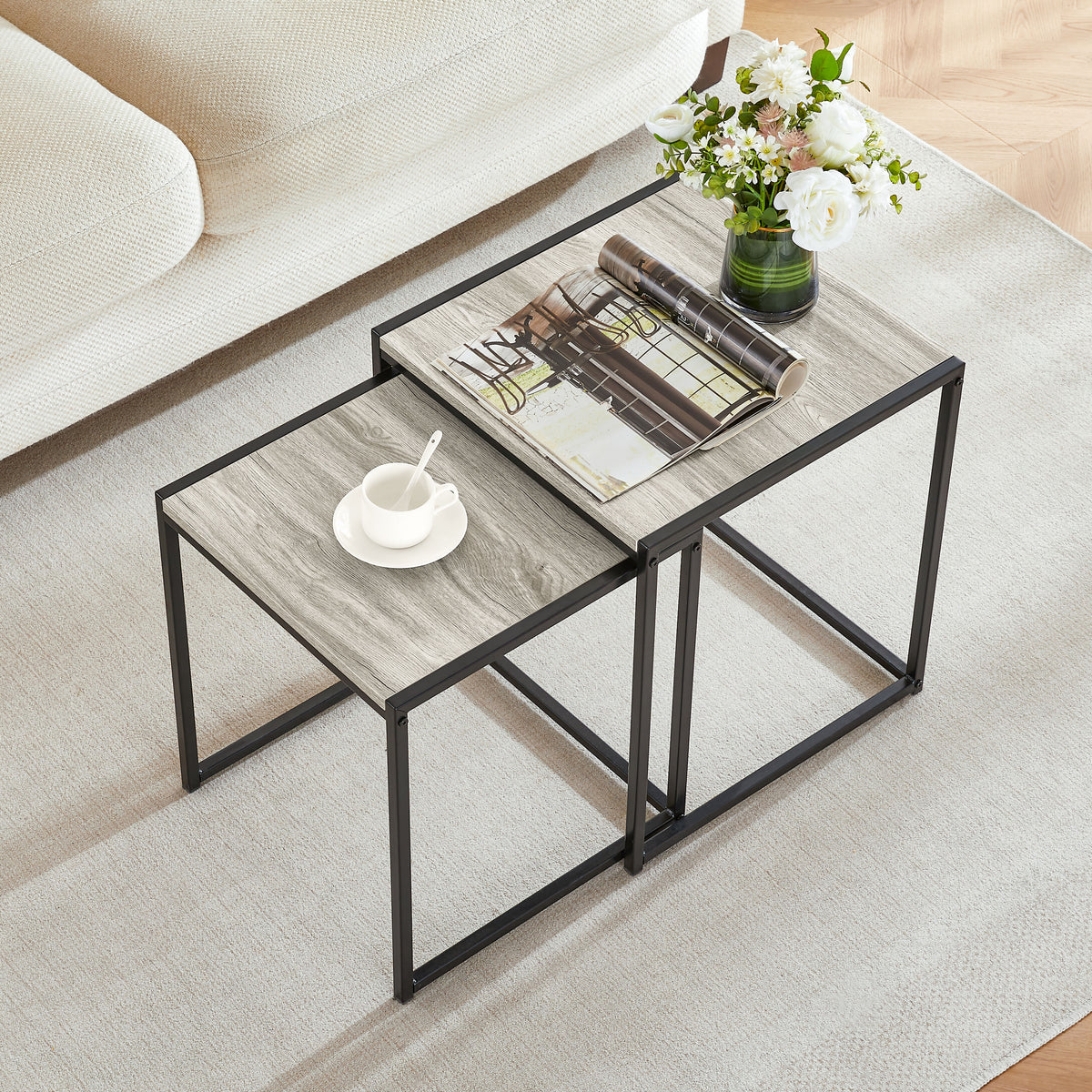 Brooklyn Nest of 2 Tables - Grey