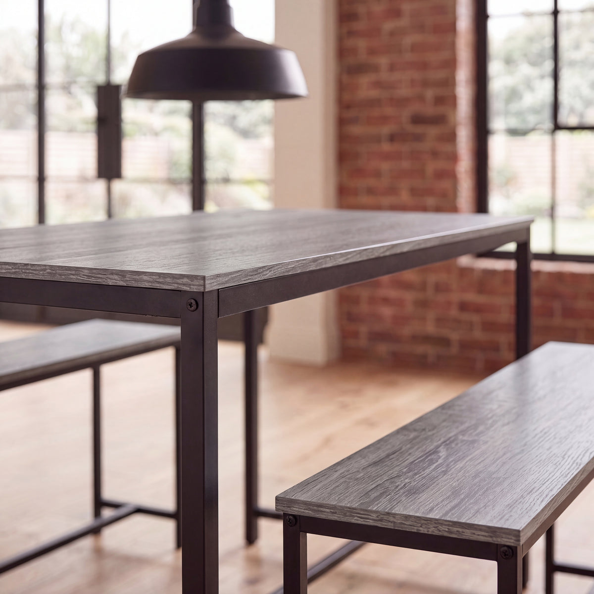Brooklyn 4-Seater Dining Set - Grey
