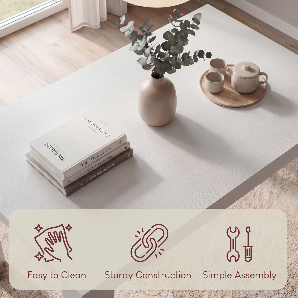 Medina 4-Seater Dining Table - White
