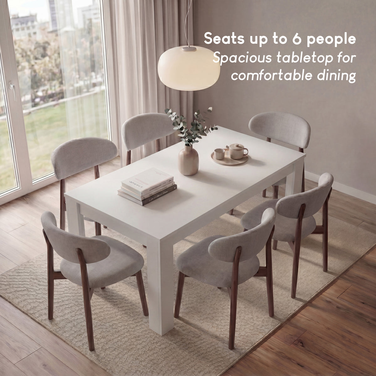 Medina 6-Seater Dining Table - White