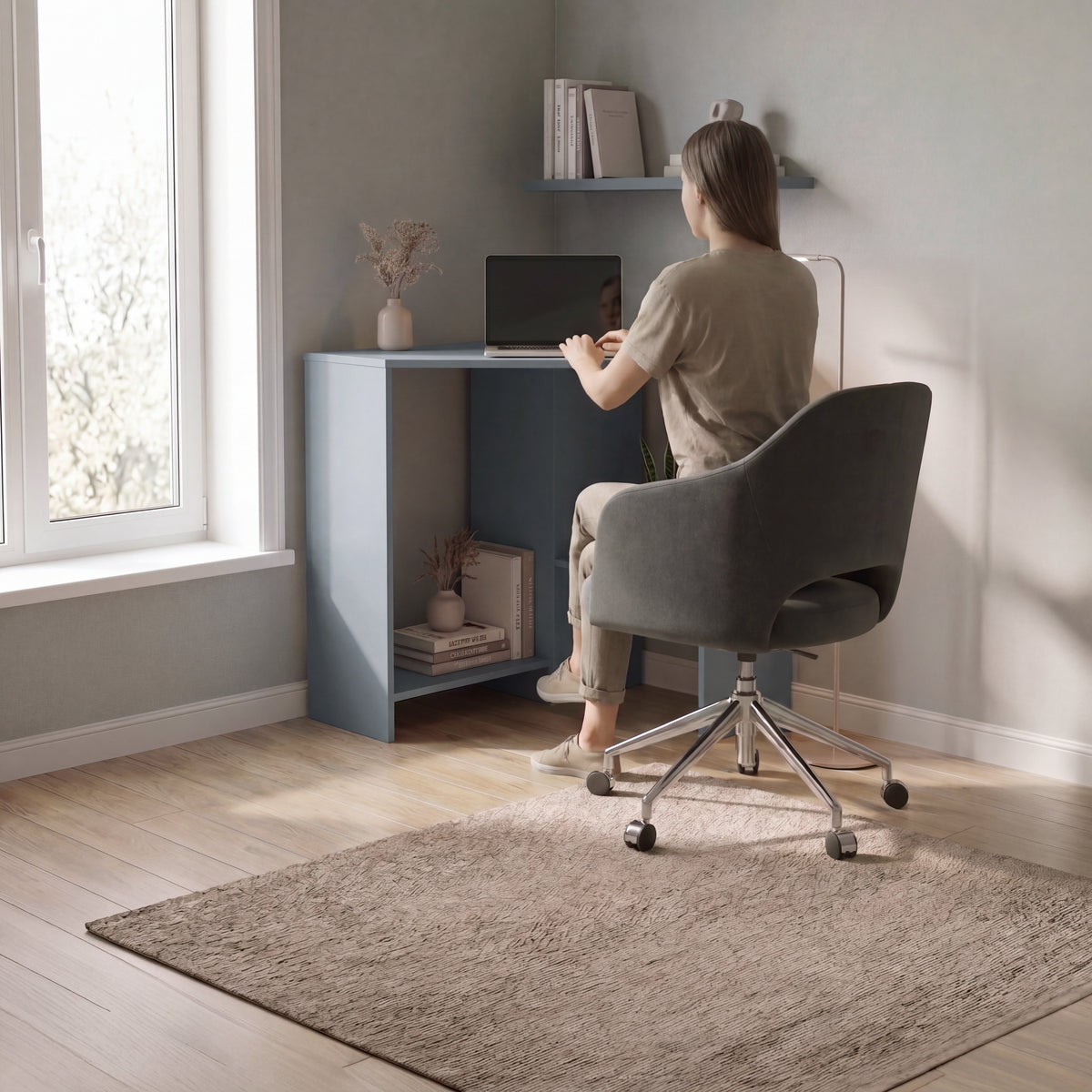 Hetton Corner Computer Desk - Grey