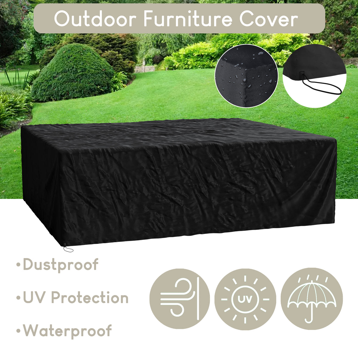Outdoor Patio Furniture Cover - 220x188x63cm UKFR