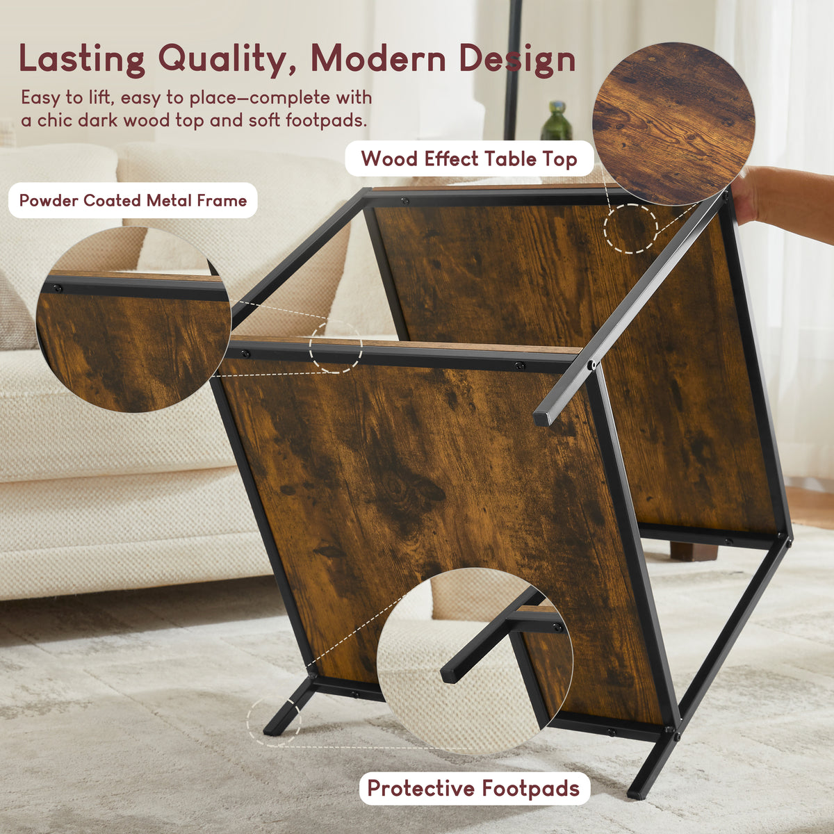Brooklyn End Table - Dark Wood