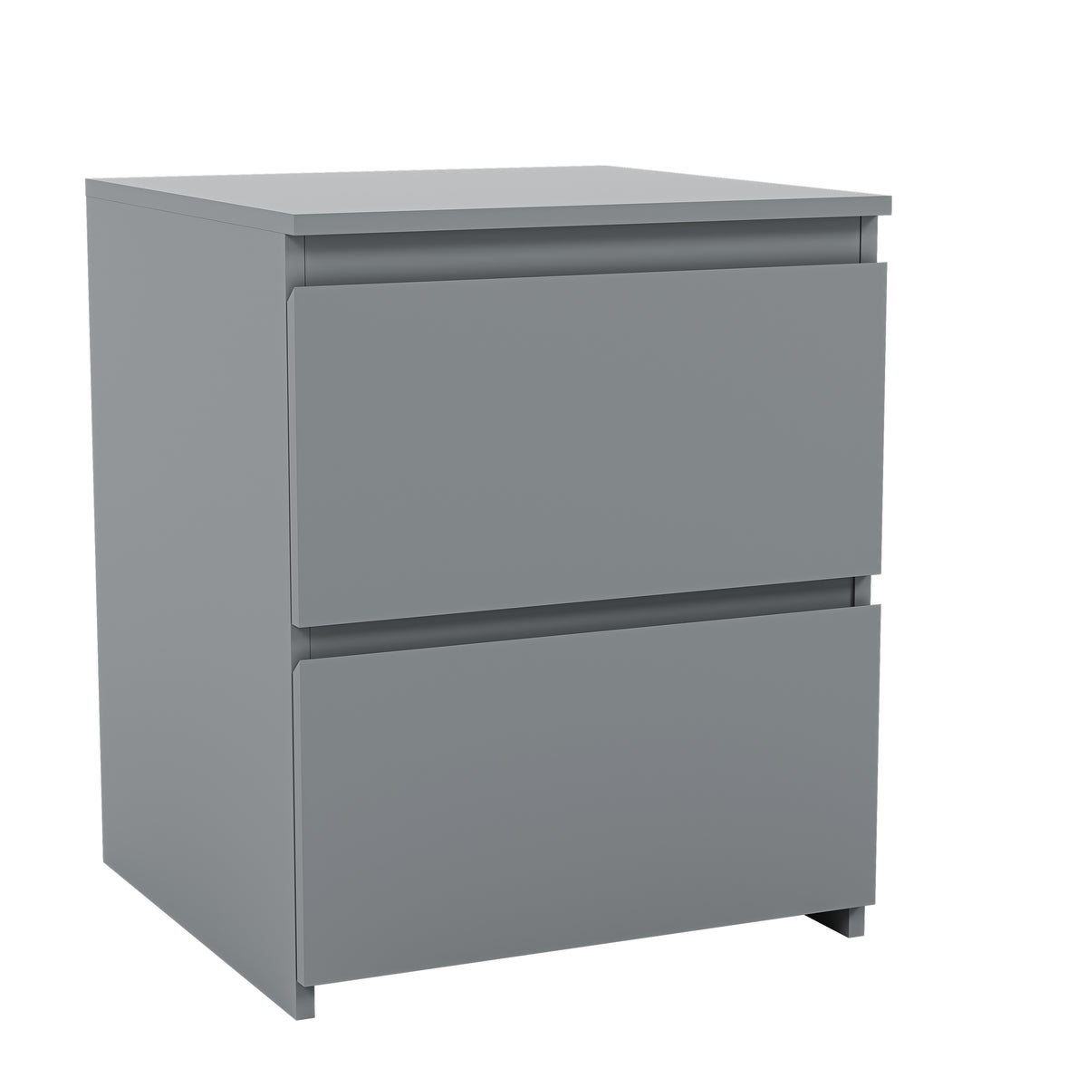 Denver 2-Drawer Large Bedside Chest - Grey