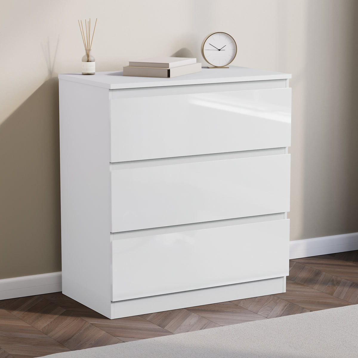 Glinton 3-Drawer Chest, White