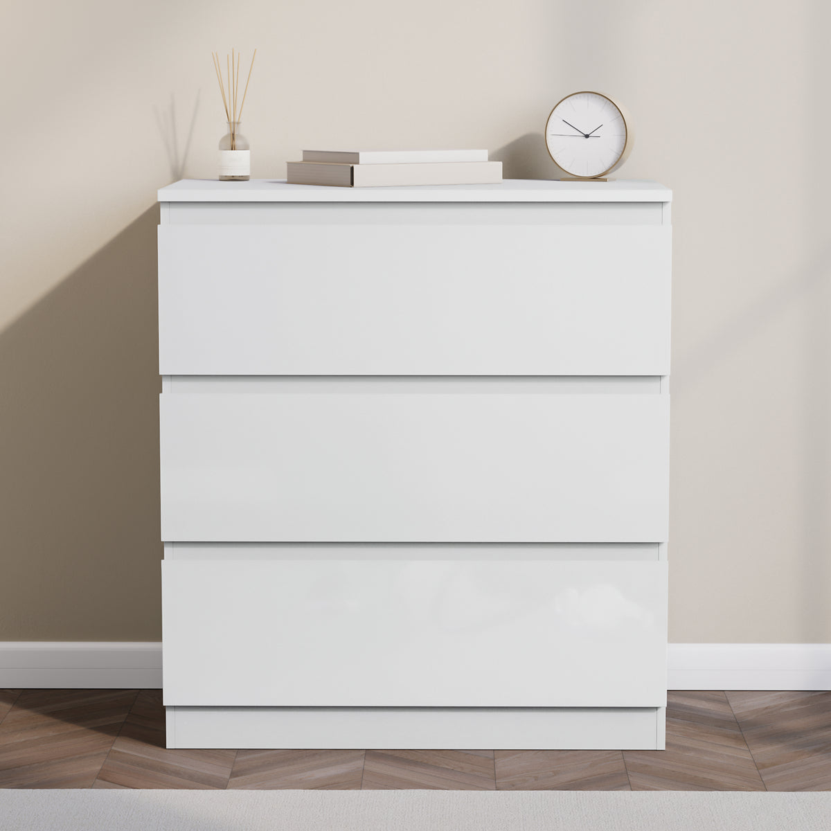 Glinton 3-Drawer Chest, White