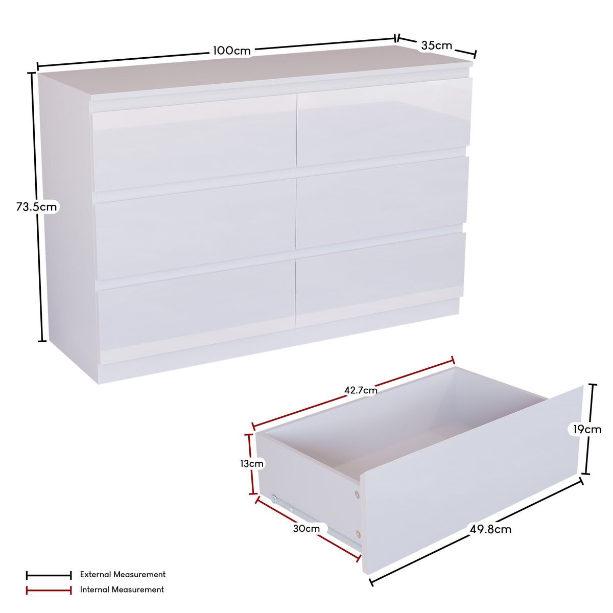 Glinton 6-Drawer Chest, White (FSC 100%)