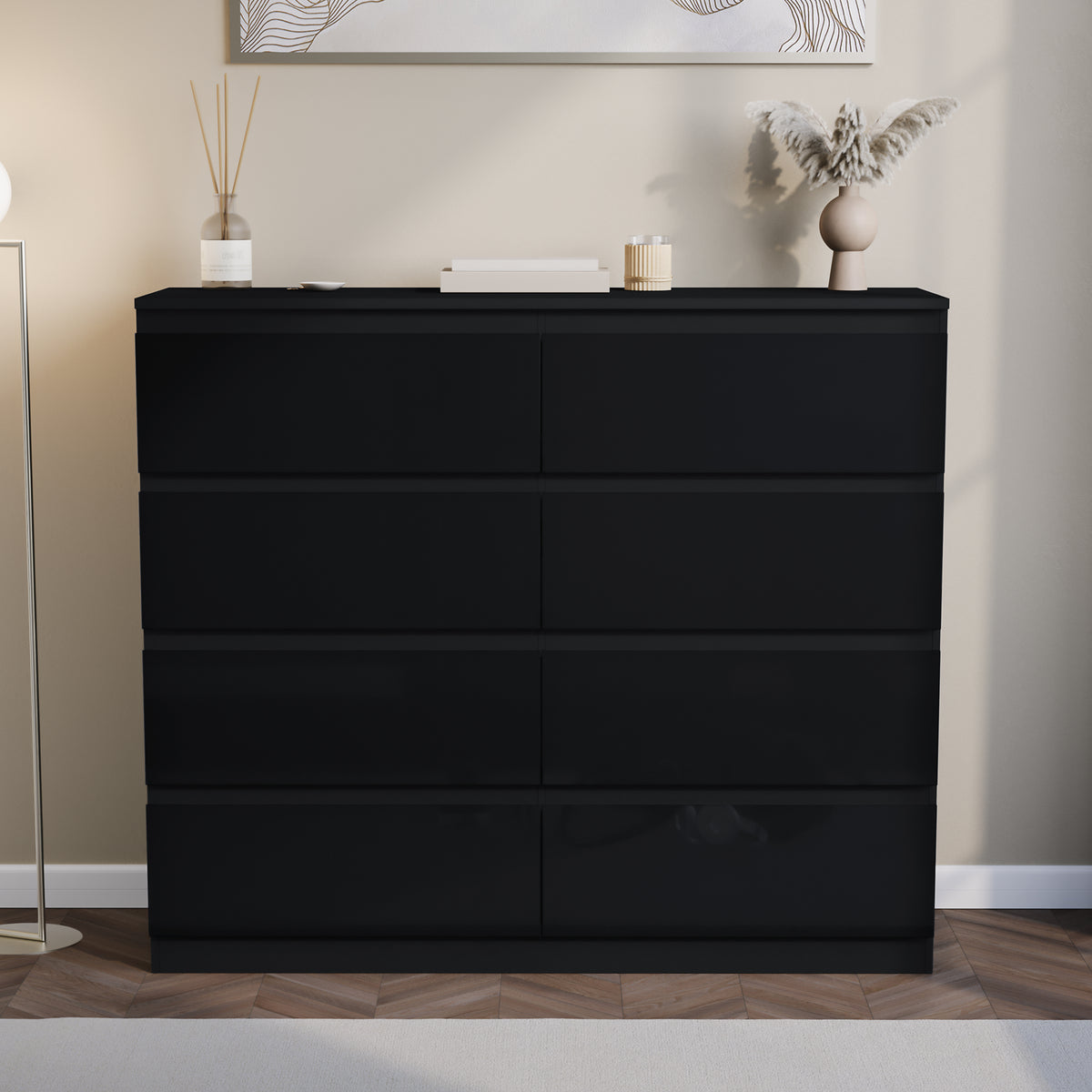 Glinton 8-Drawer Chest, Black (FSC 100%)