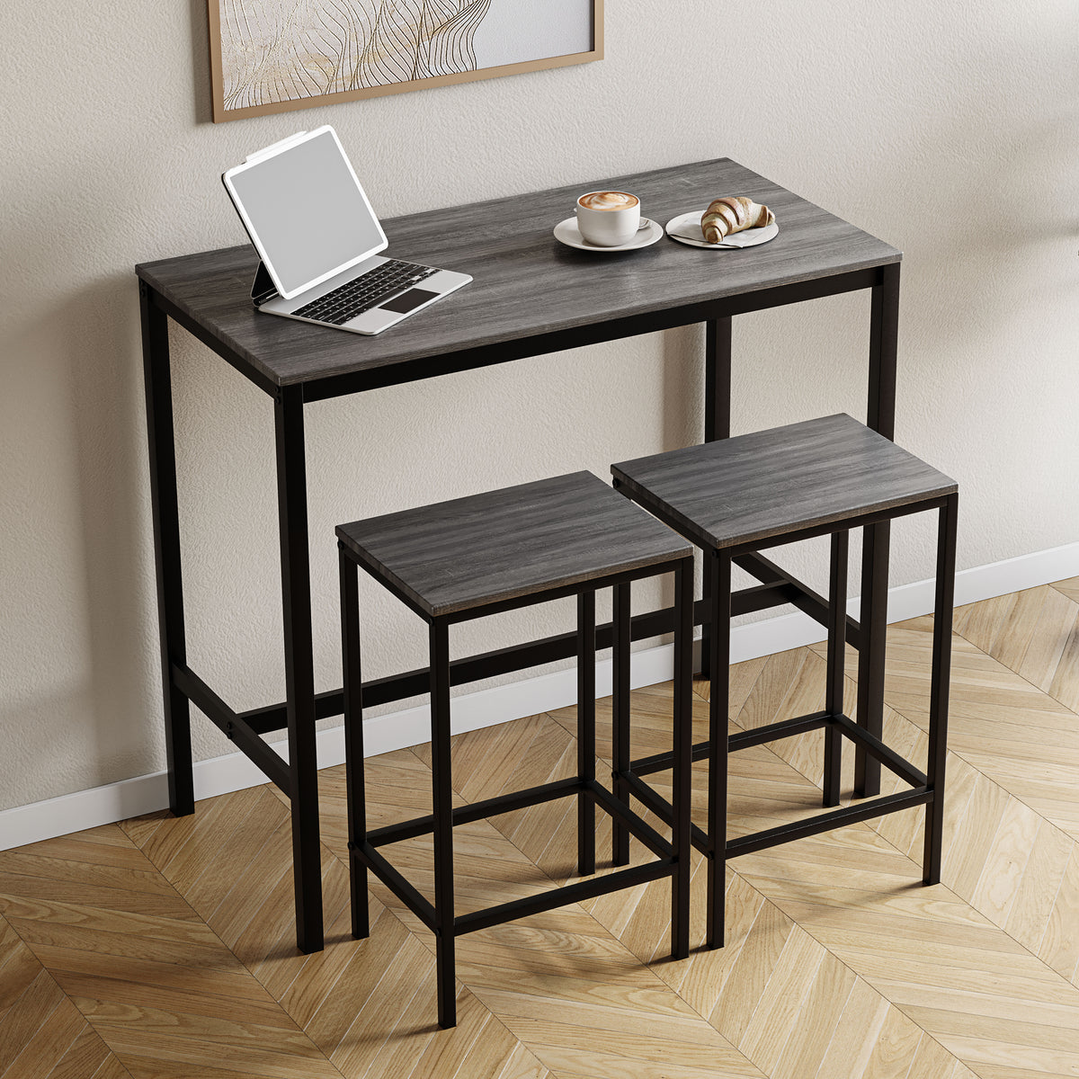 Roslyn 2-Seater Bar Table Set - Grey