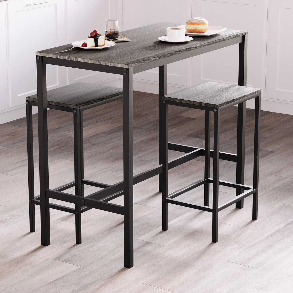 Roslyn 2-Seater Bar Table Set - Grey