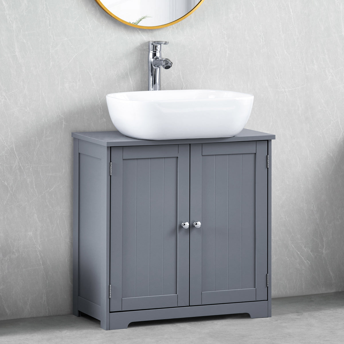 Priano 2 Door Under Sink Cabinet, Grey