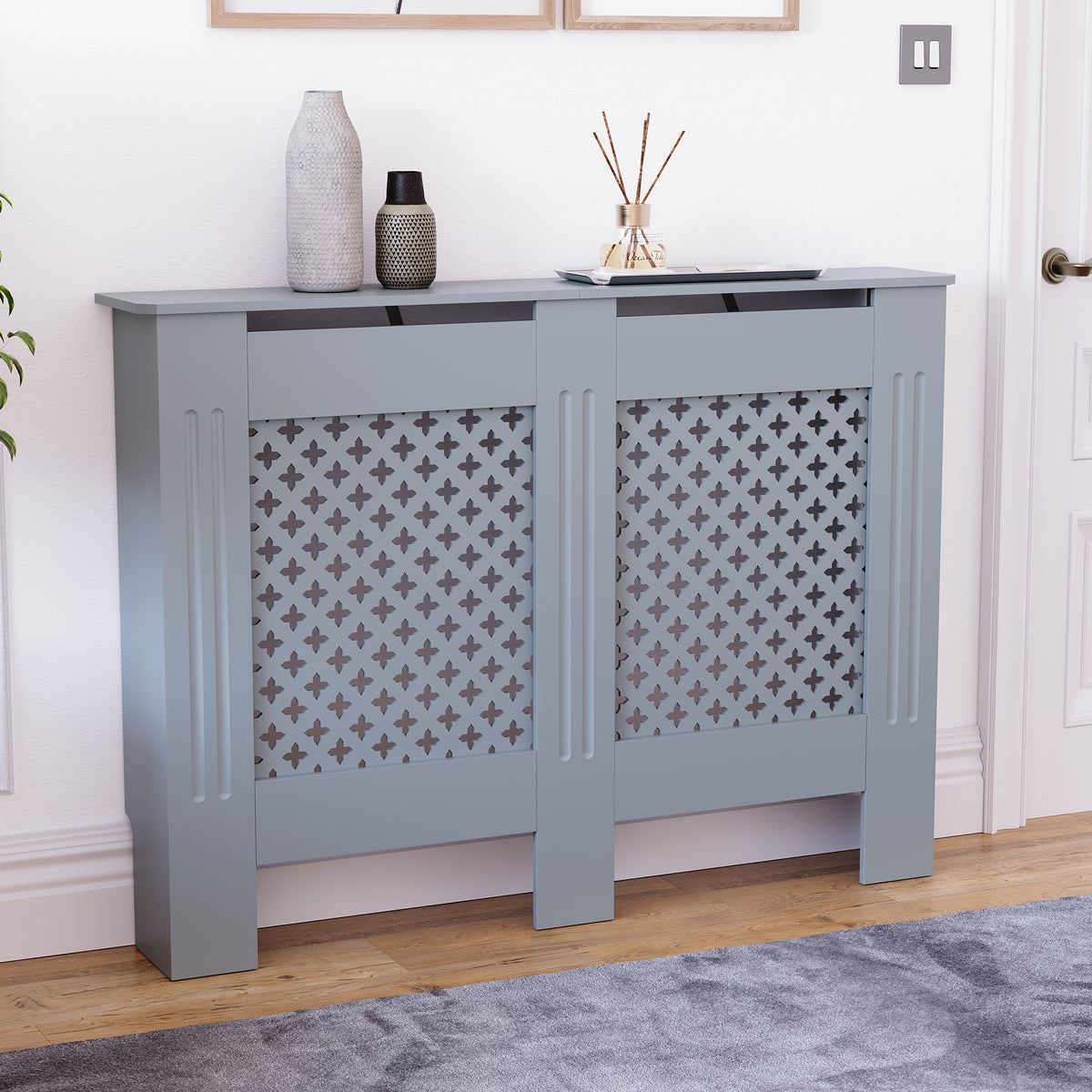 Oxford Radiator Cover Dark Grey, Medium