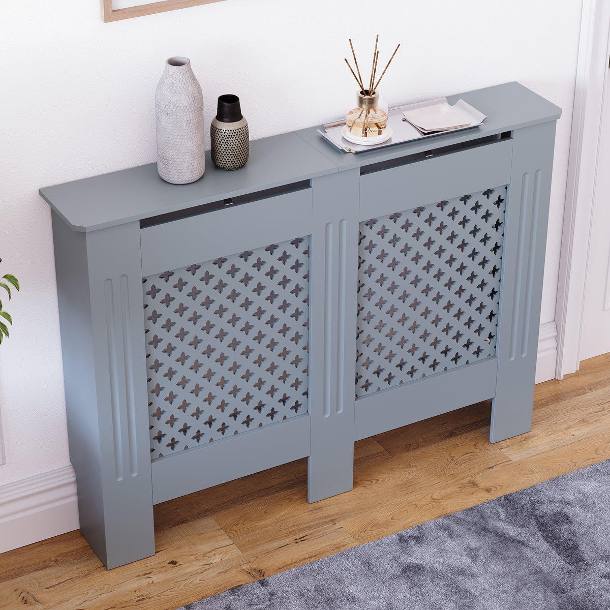 Oxford Radiator Cover Dark Grey, Medium