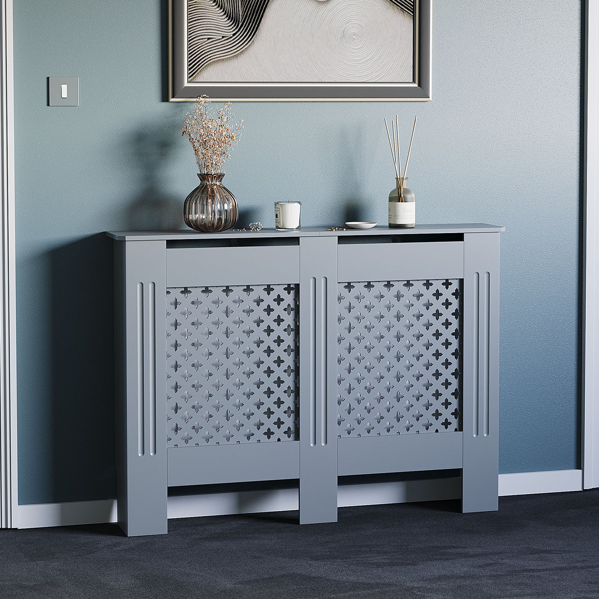 Oxford Radiator Cover - Dark Grey, Medium, Modern Design