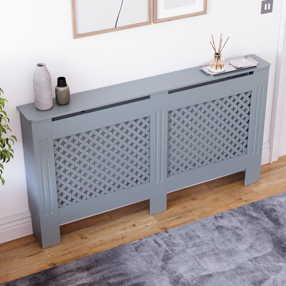 Oxford Radiator Cover Dark Grey, Large