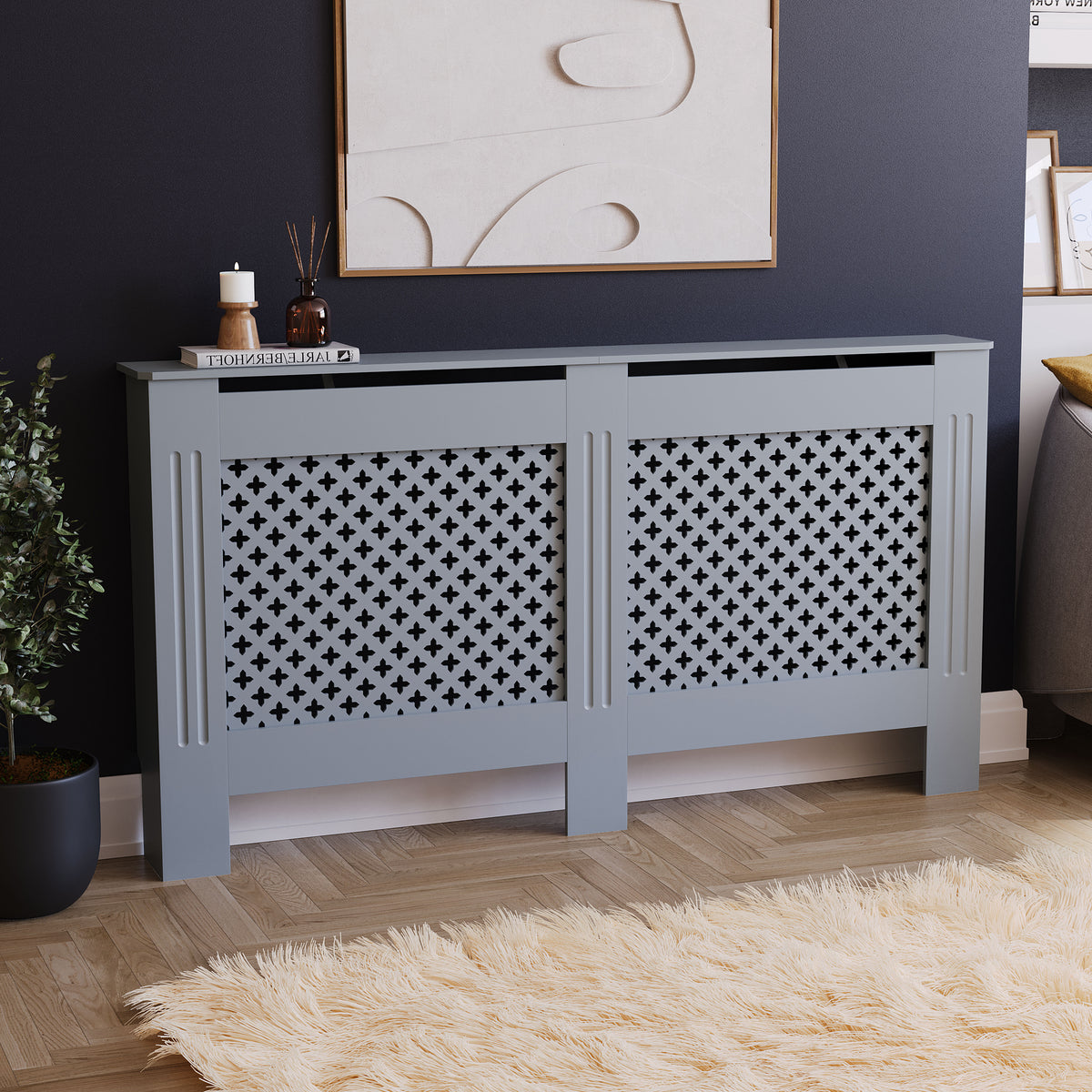 Oxford Radiator Cover - Dark Grey, Large, Modern Design