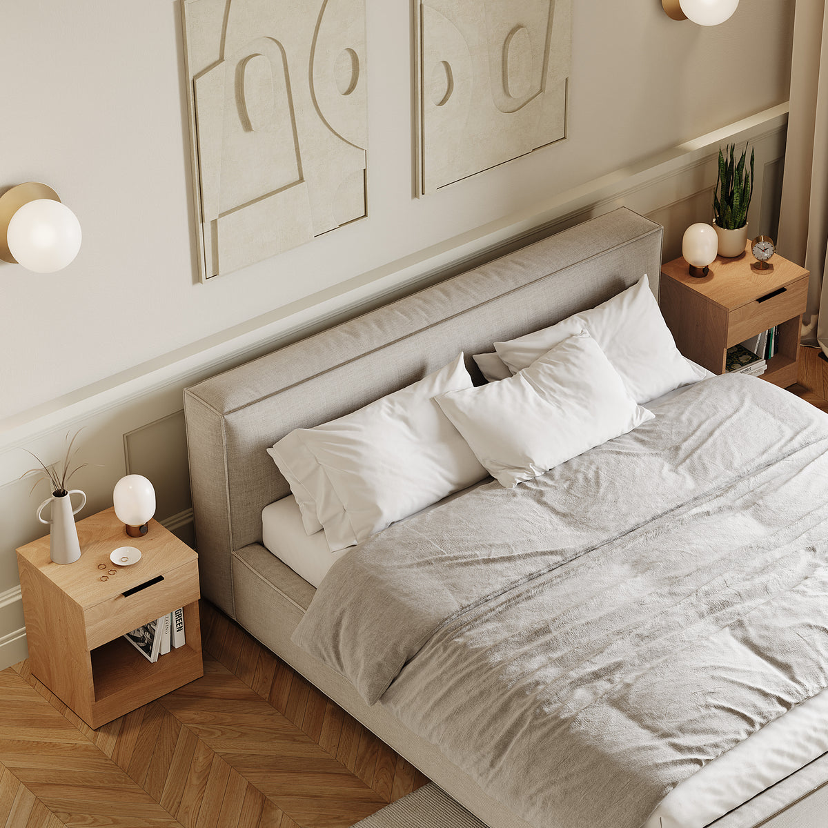 Trega 1 Drawer Bedside Chest, Pine - Set of 2