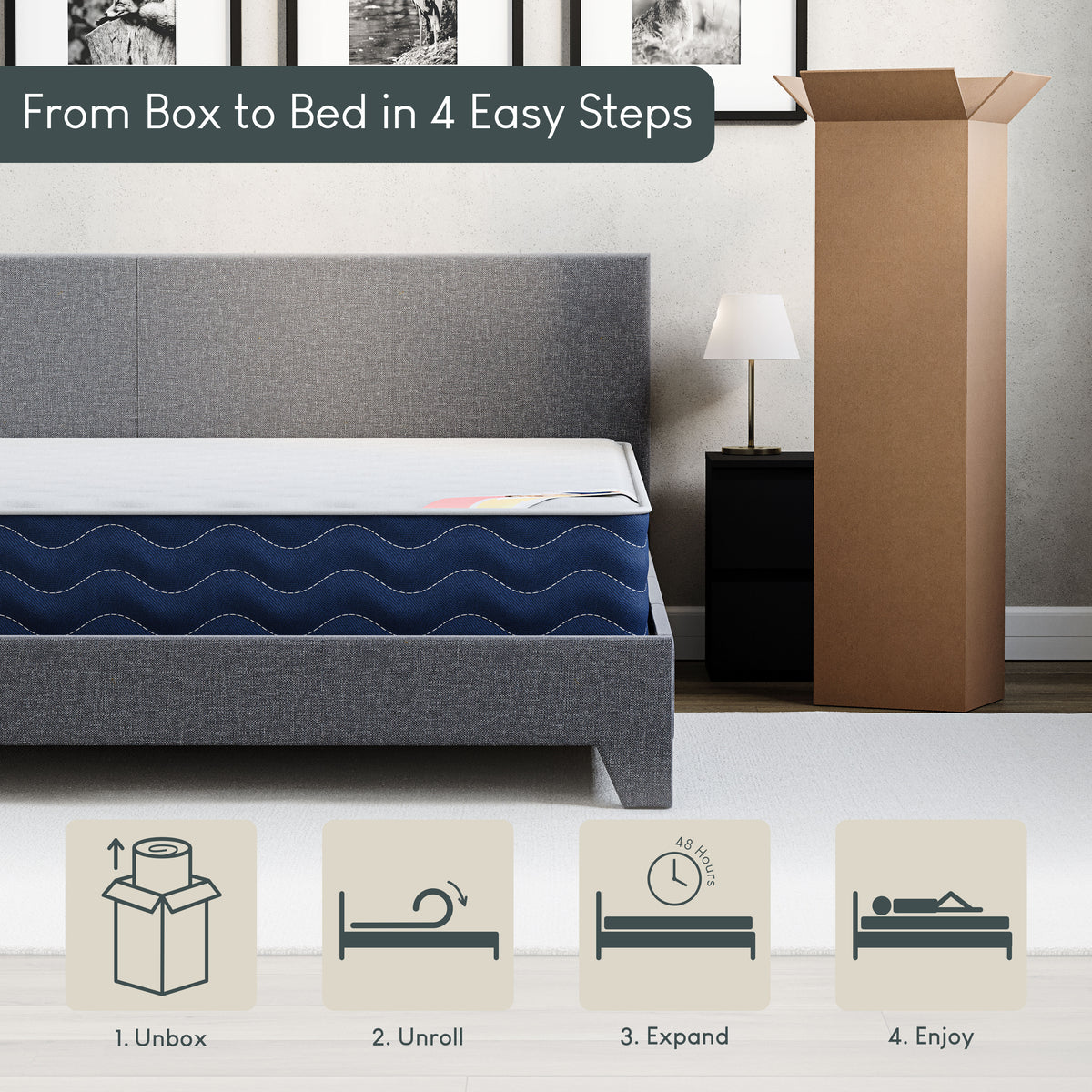 Gel Memory Foam Bonnell Spring Mattress, King