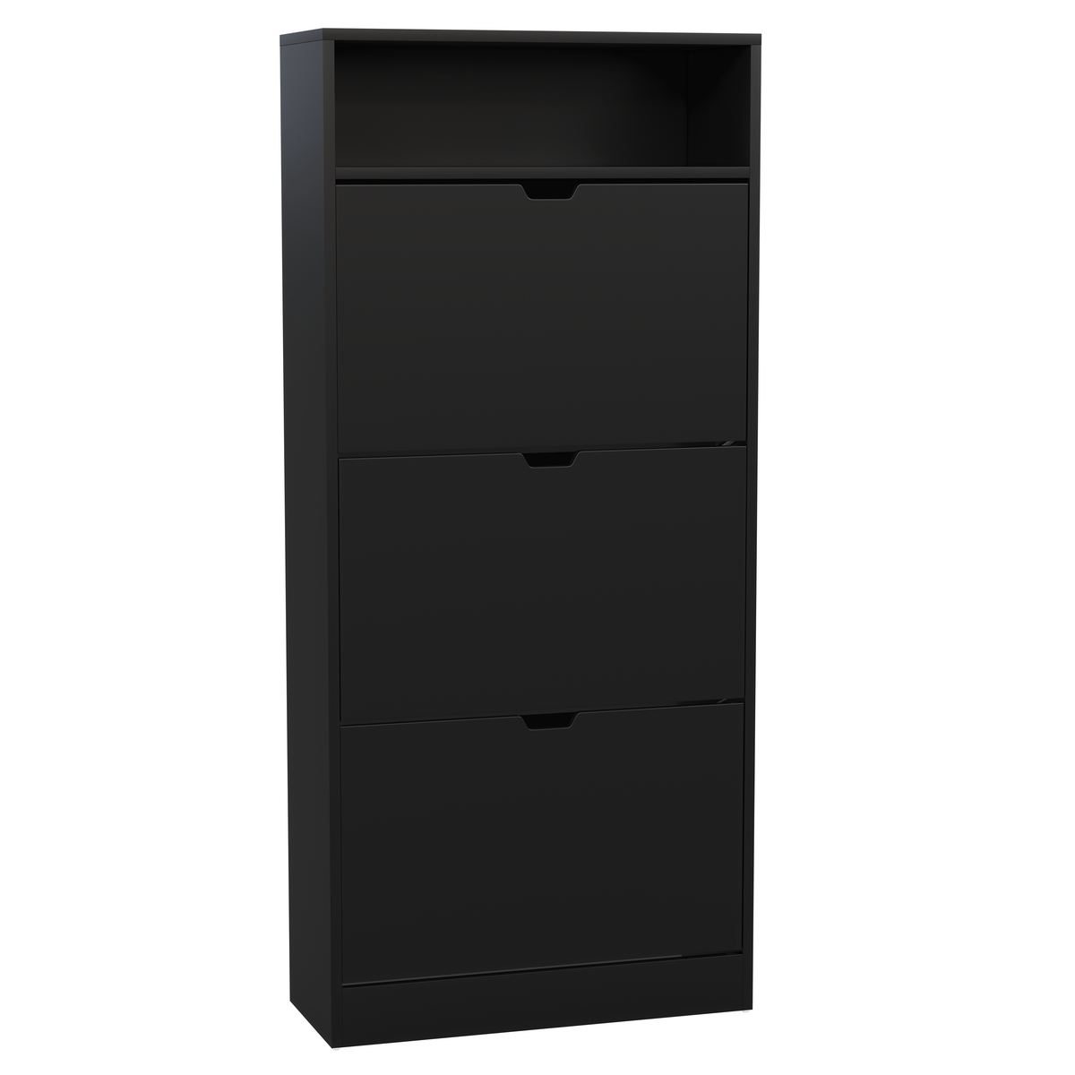 3 Drawer Shoe Cabinet With Shelf, Black