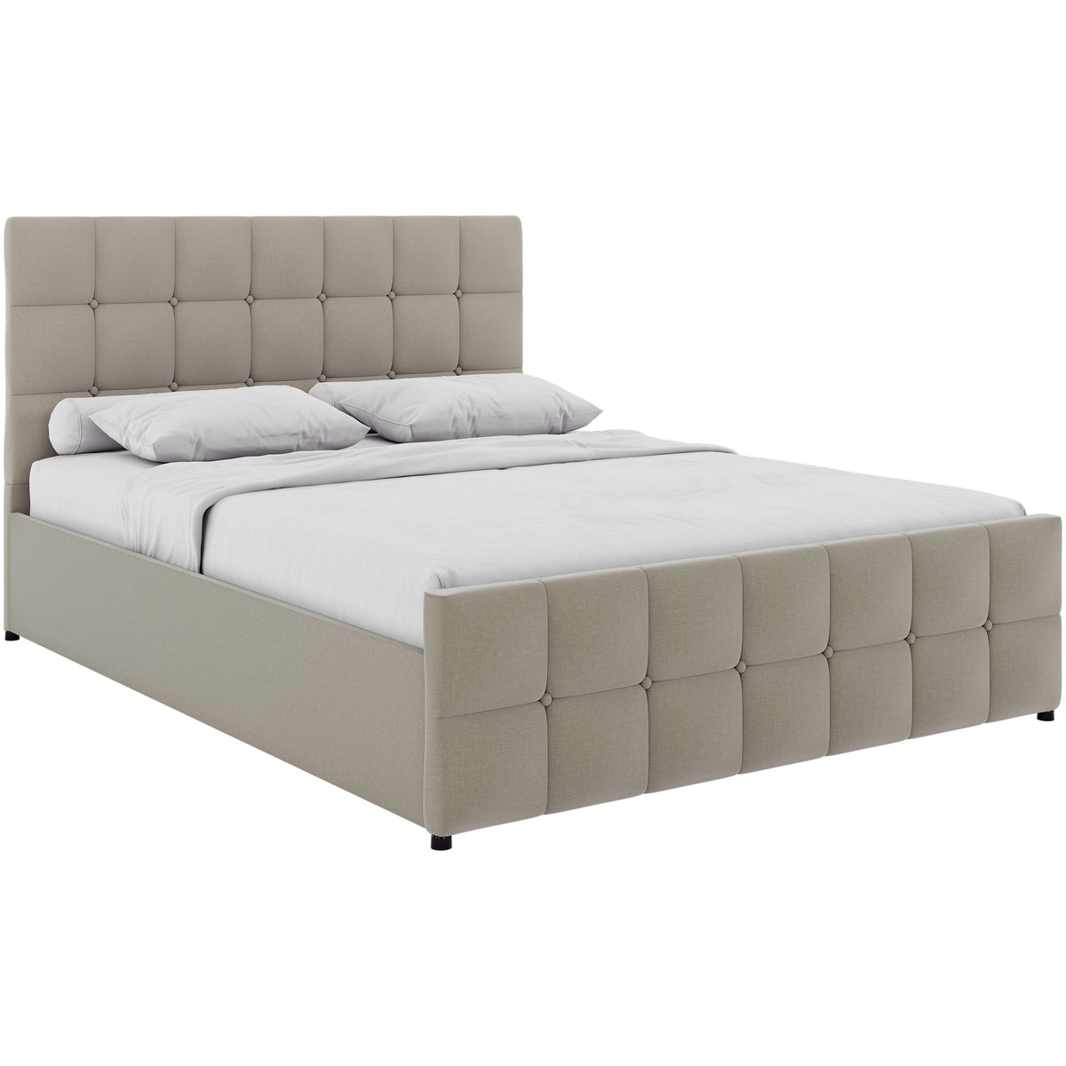 Valentina King Size Linen Ottoman Bed, Beige Linen UKFR
