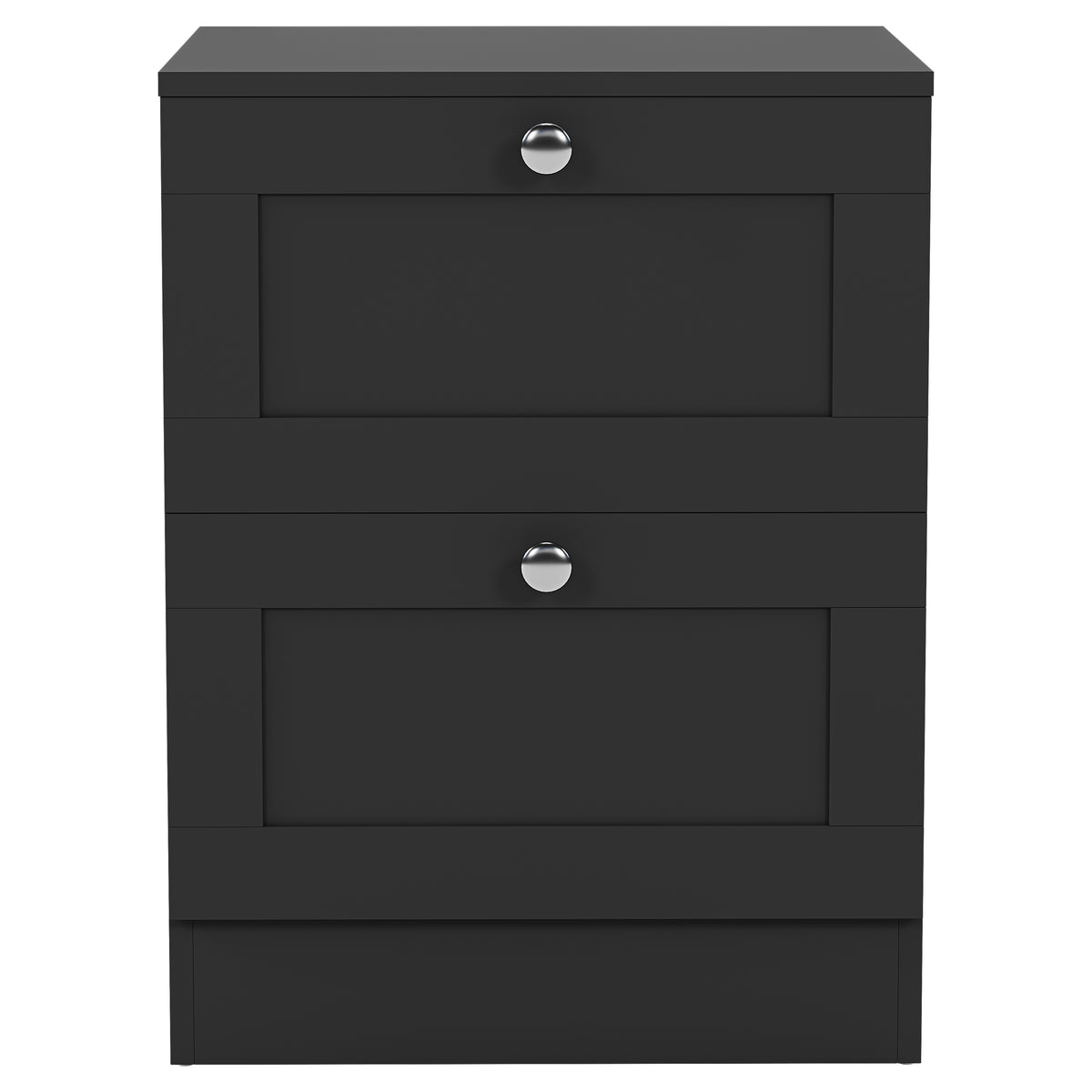 Altino 3 Piece Bedroom Furniture Set (2 Drawer Bedside, 5 Drawer Chest, 2 Door 2 Drawer Wardrobe), Black