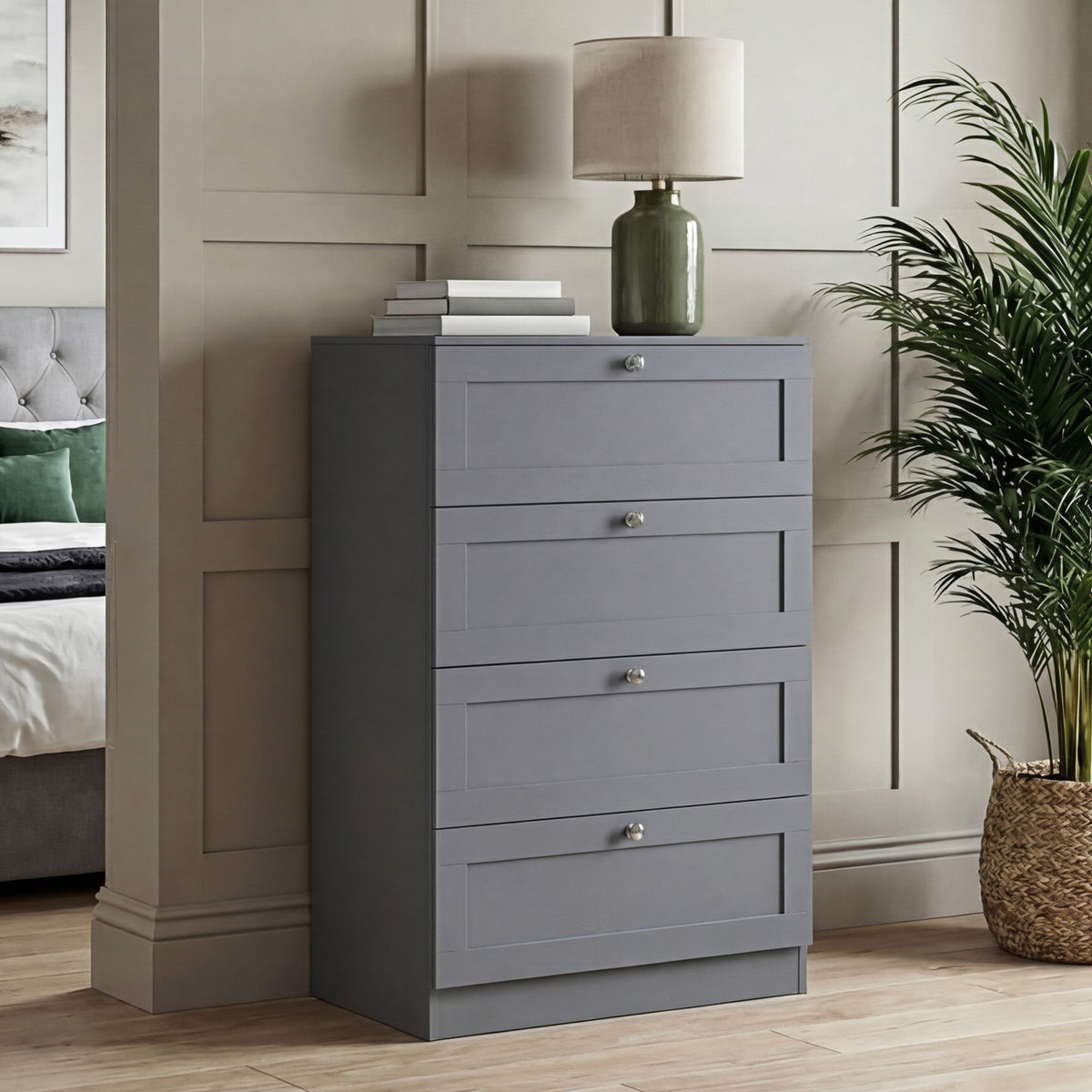 Altino 4 Drawer Chest Cabinet, Grey