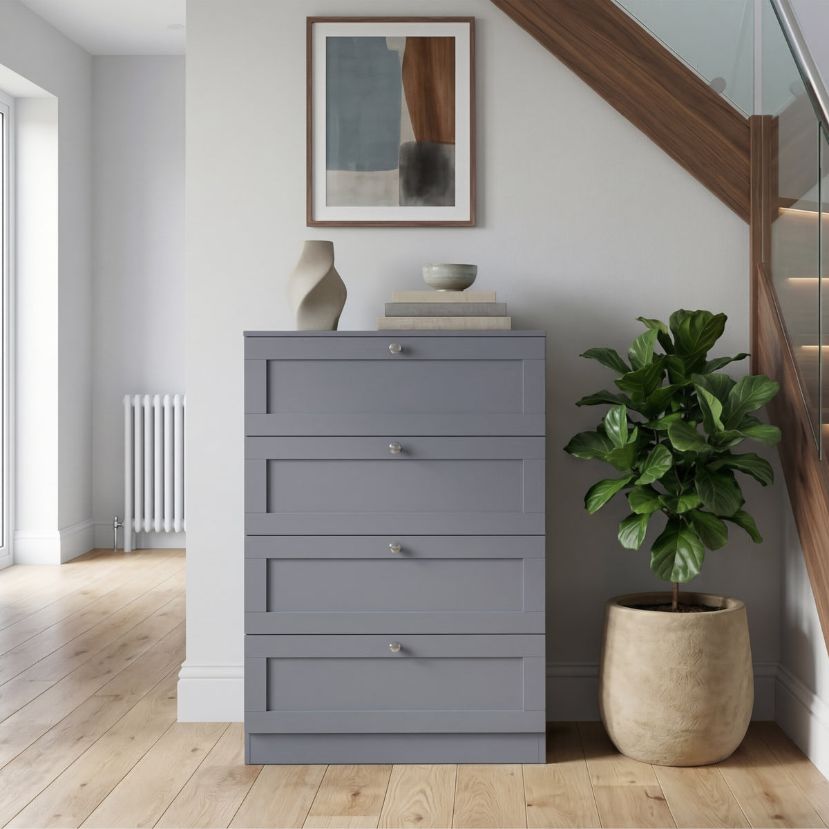 Altino 4 Drawer Chest Cabinet, Grey
