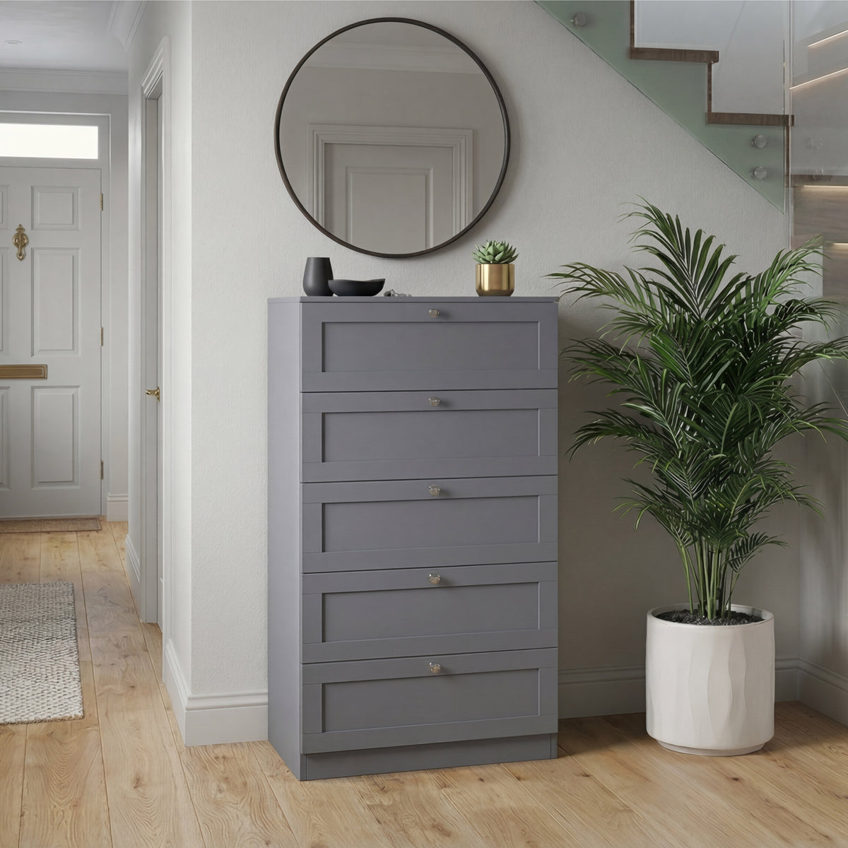 Altino 5 Drawer Chest Cabinet, Grey