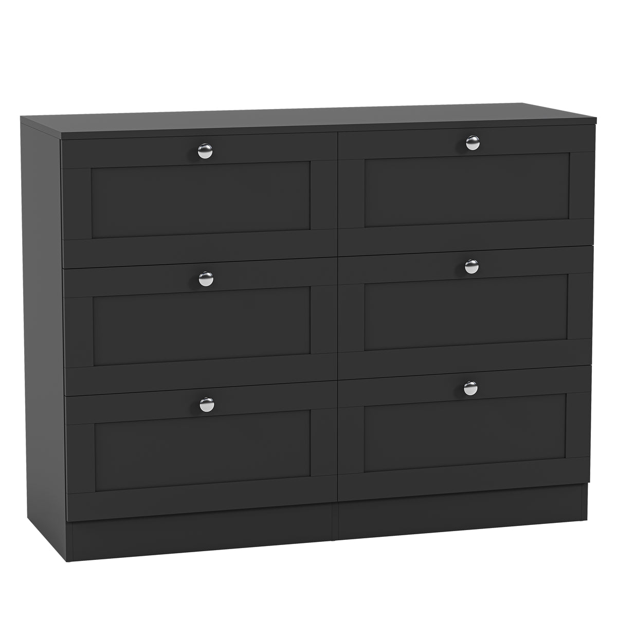 Altino 6 Drawer Chest Cabinet, Black