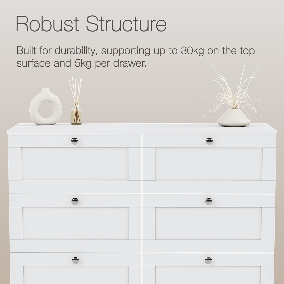 Altino 8 Drawer Chest Cabinet, White