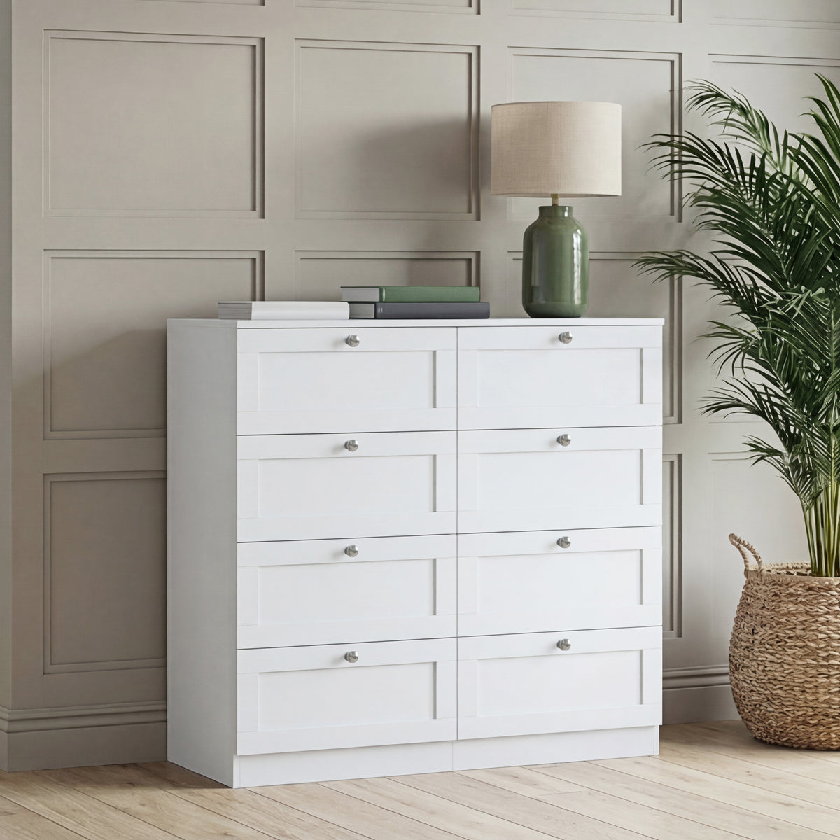Altino 8 Drawer Chest Cabinet, White