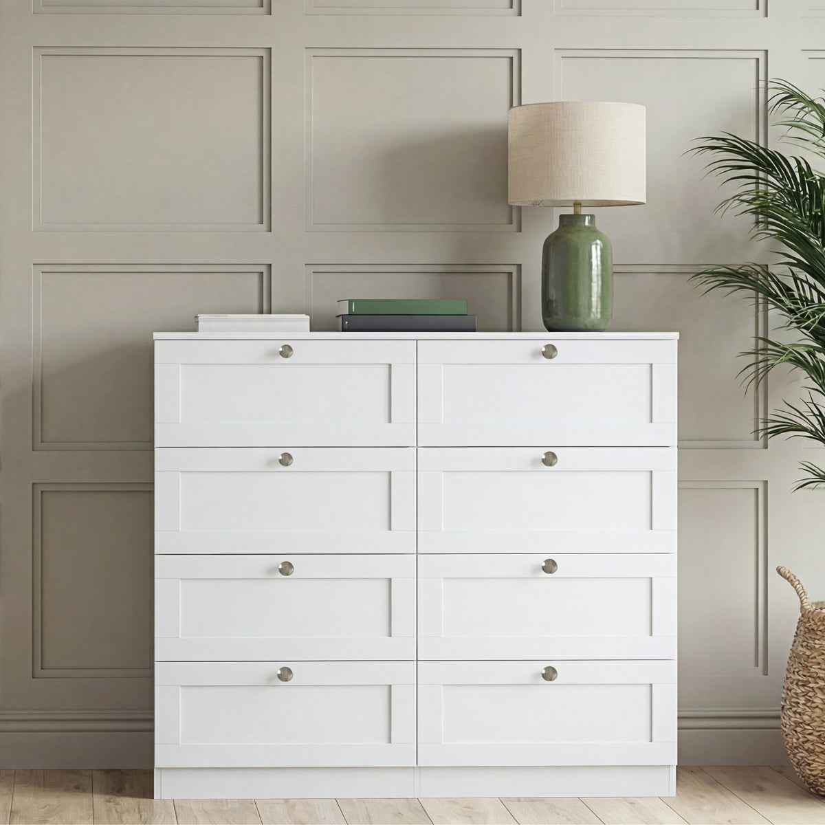 Altino 8 Drawer Chest Cabinet, White